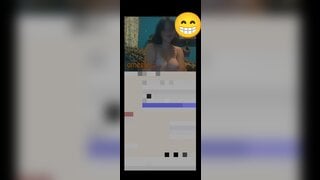 White chick turns me on by showing her tits