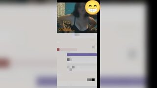 White chick turns me on by showing her tits