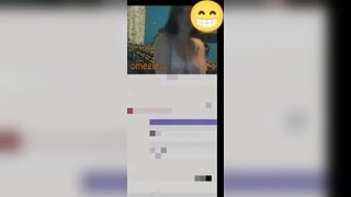 White chick turns me on by showing her tits