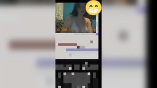White chick turns me on by showing her tits