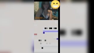 White chick turns me on by showing her tits