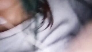 Blue haired 20 years old Ukrainian girl flashes