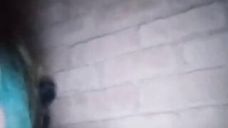 Blue haired 20 years old Ukrainian girl flashes