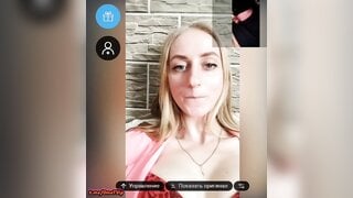 Busty girl's reaction to self-sucking