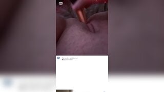 Girl masturbates with make up brush and toothbrush
