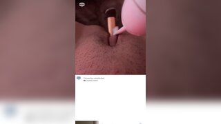Girl masturbates with make up brush and toothbrush