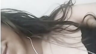 Horny Brazilian Girl Fingering Her Creamy Pussy On