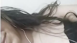 Horny Brazilian Girl Fingering Her Creamy Pussy On