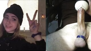 "You Still Haven't Cum?!" Asks Giggling Teen Watching Kingdickflash