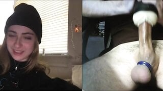 "You Still Haven't Cum?!" Asks Giggling Teen Watching Kingdickflash
