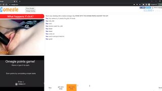 hot omegle girl fucks herself with hairbrush