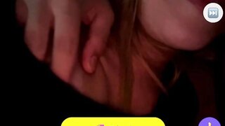 Guy plays with girlfriends nipple