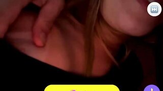 Guy plays with girlfriends nipple