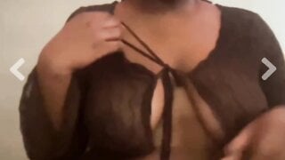 ebony beauty showing tits