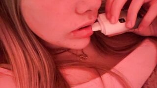 cute girl watches me cum