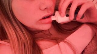 cute girl watches me cum