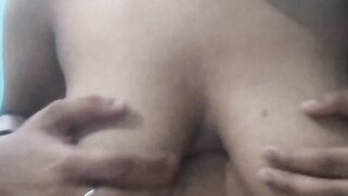 Indian babe shows pussy and rub tits