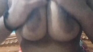 Indian babe shows pussy and rub tits