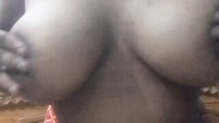 Indian babe shows pussy and rub tits