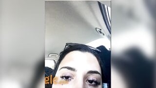 hot girl masturbates in her car