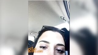 hot girl masturbates in her car