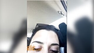 hot girl masturbates in her car