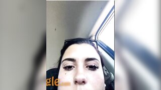hot girl masturbates in her car