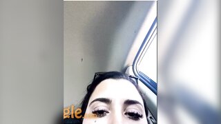 hot girl masturbates in her car