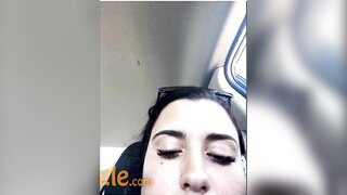 hot girl masturbates in her car