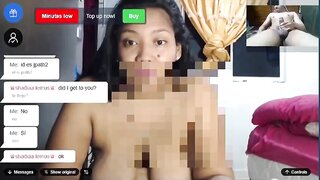 Horny latina Milf plays with her pussy  and  tits for daddy