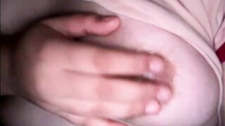Indian - Delhi girl plays with her pink nipples.