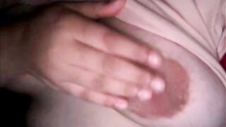 Indian - Delhi girl plays with her pink nipples.