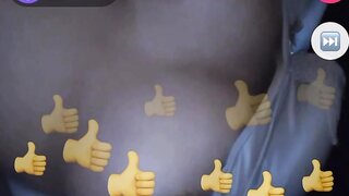 Pulling her tits out of bra on monkey app