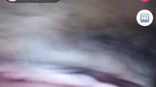 Black girl flashes tits then squirts for me on monkey app