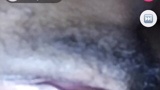 Black girl flashes tits then squirts for me on monkey app