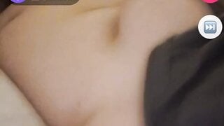 White girl flashes both tits on monkey app
