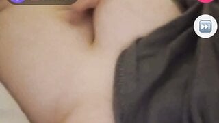 White girl flashes both tits on monkey app