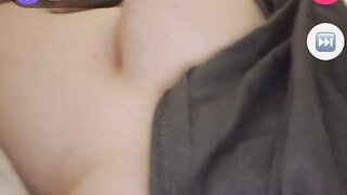 White girl flashes both tits on monkey app
