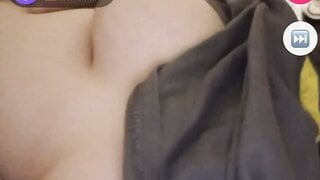 White girl flashes both tits on monkey app