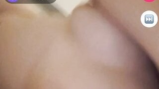White girl flashes both tits on monkey app