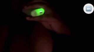 Ebony girl hits vape and shows tit on monkey app