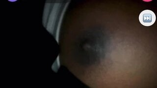 Black girl shows me her tits on monkey app