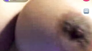 Black girl on monkey app with her tits out