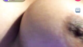 Black girl on monkey app with her tits out