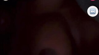 Ebony girl flashes her perfect tits for me on monkey app