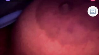 Chubby girl jiggles her boob on monkey app