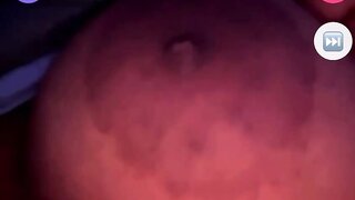 Chubby girl jiggles her boob on monkey app