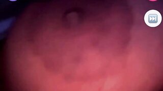 Chubby girl jiggles her boob on monkey app