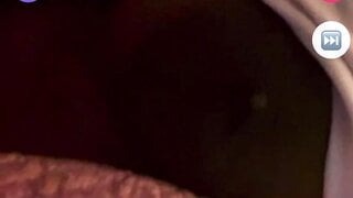 Ebony girl pulls out her nice tits for me on monkey app
