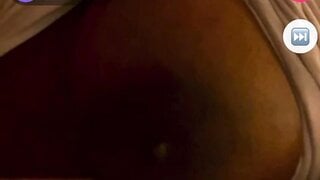 Ebony girl pulls out her nice tits for me on monkey app